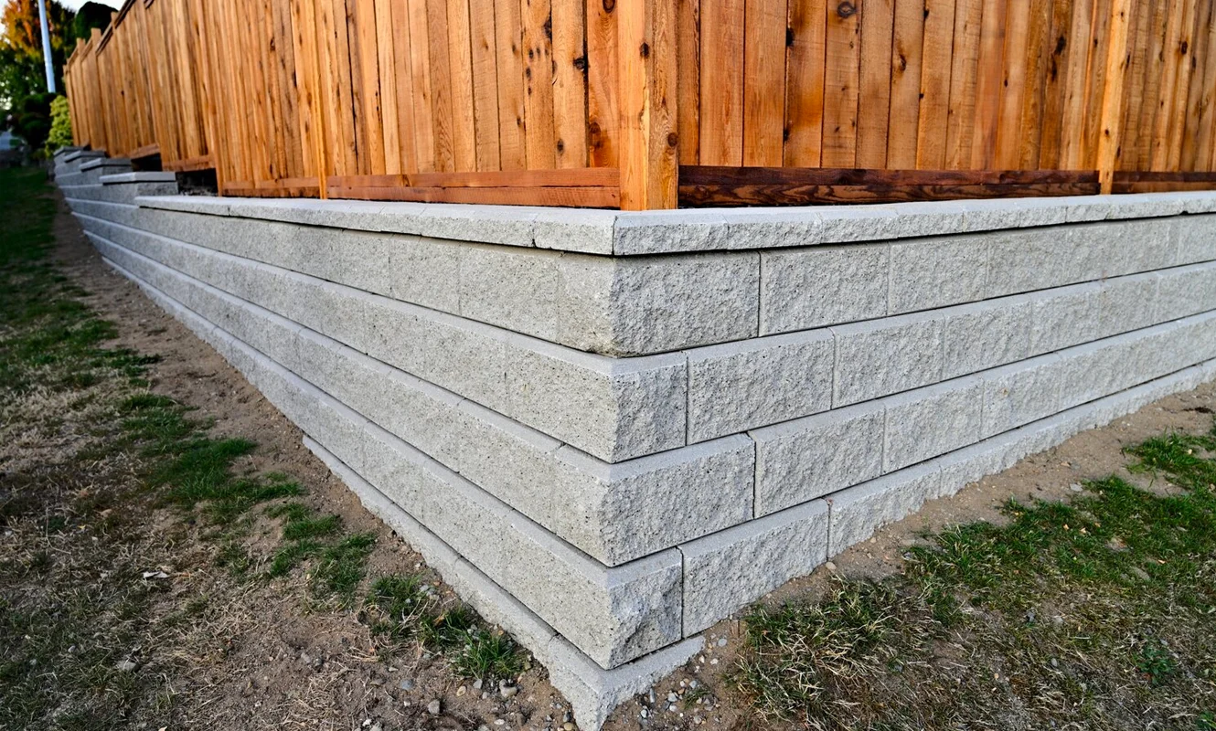 Retaining wall construction appropriate material selection